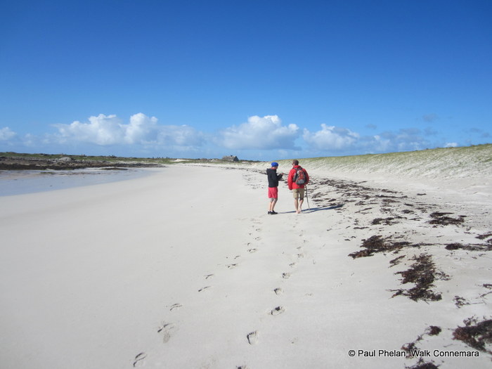Walking with Walk Connemara on Finish Tidal Island which is a Discovery Point on the Wild Atlantic Walk