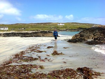 Walking on the beach, Inishbofin