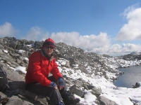 Enjoying the snow at the top of Letterbreckaun