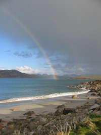 Rainbow at Rossadillisk beach